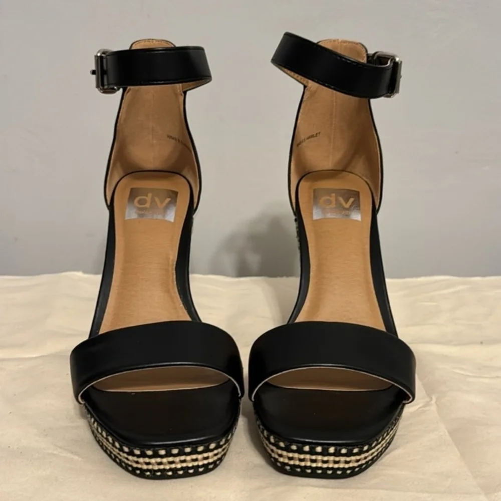Black Wedge Sandals